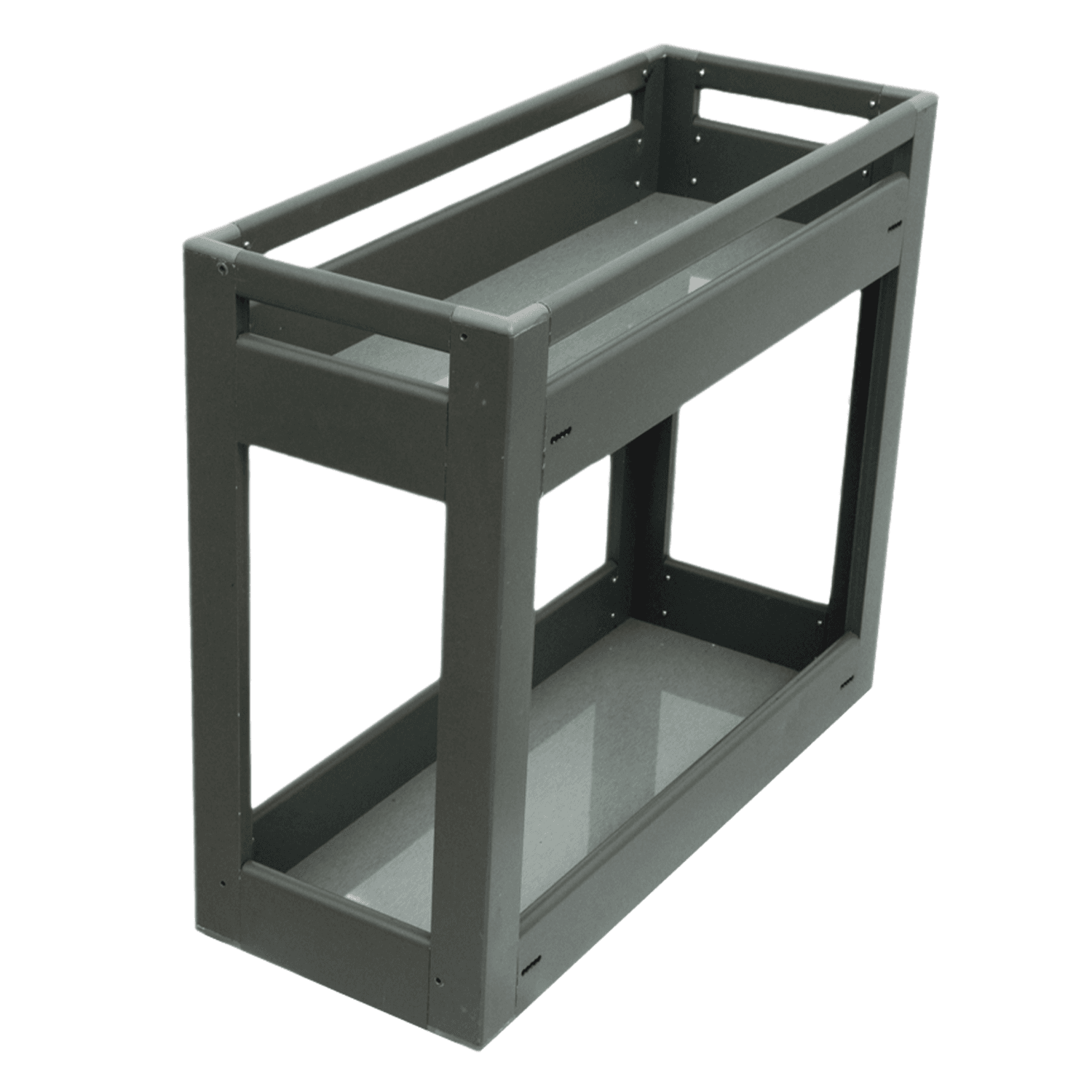 Aluminium Two Self Pullout Basket Gray Powder Coating