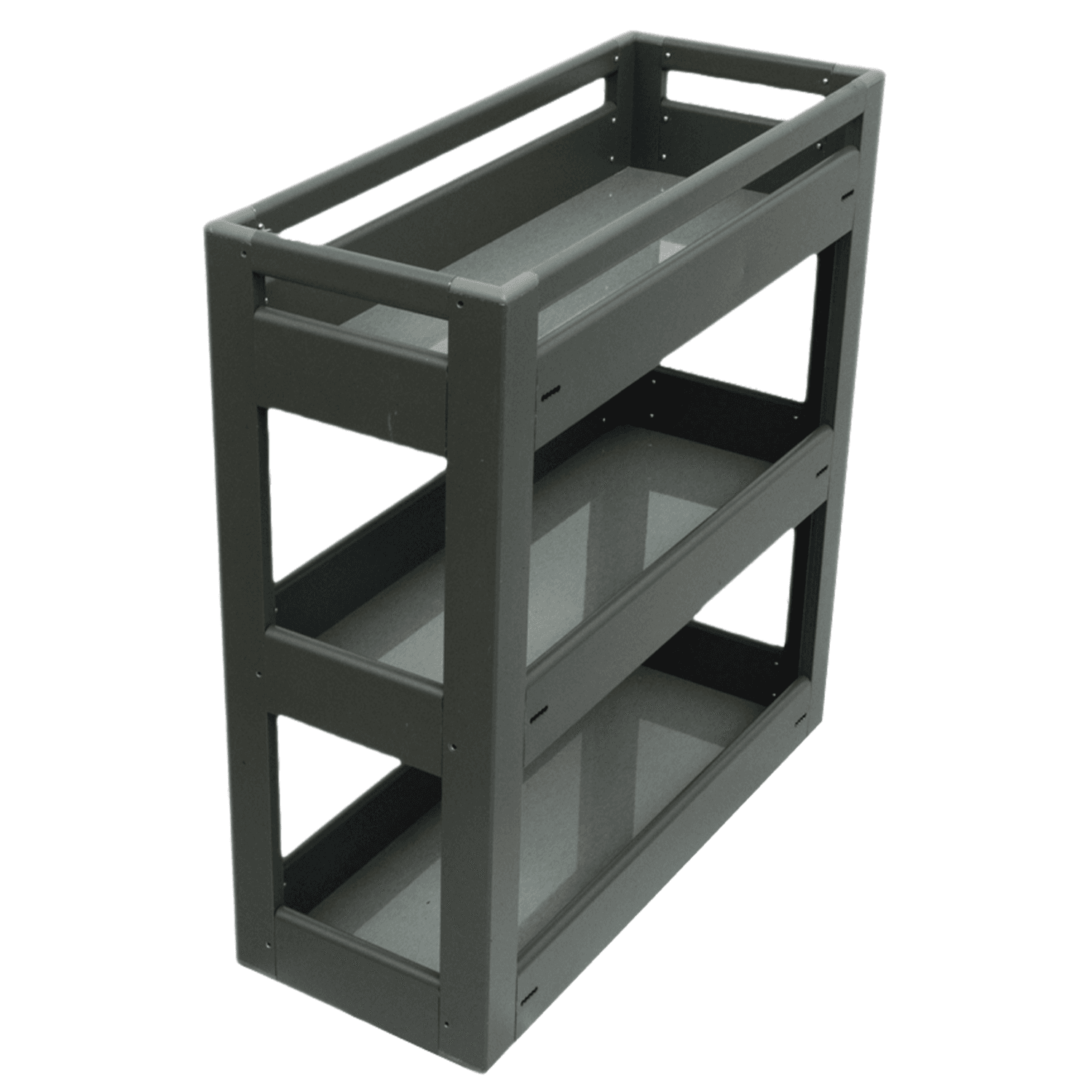 Aluminium Three Self Pullout Basket Gray Powder Coating