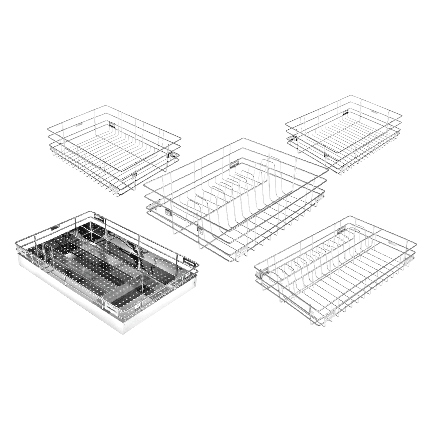 SS Wire Set Of 5 Basket